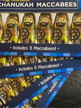 4 Boxes-8ct-Chanukah Maccabees Milk Chocolate Figures - Gold & Brown Foil